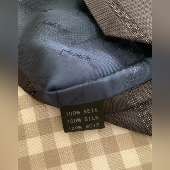 ✨Host Pick✨ Yves Saint Laurent 100% Silk Dark Grey Tie - Picture 4 of 5